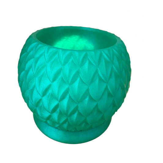 Teal Textured Planter with drainage tray